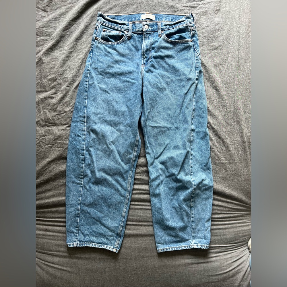 Abercrombie & Fitch Women's Medium Blue Barrel Leg Jeans 29 LONG